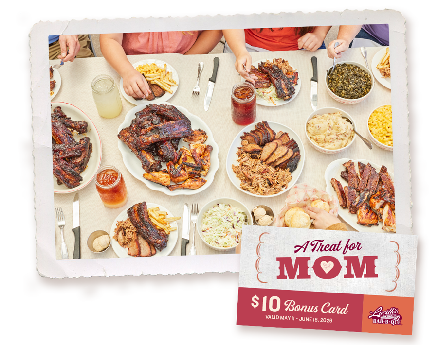 Feast with image of Mother's Day $10 Bonus Card